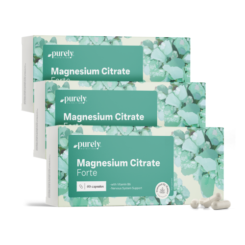 3x Cytrynian magnezu Forte + witamina B6, razem 180 kapsułek