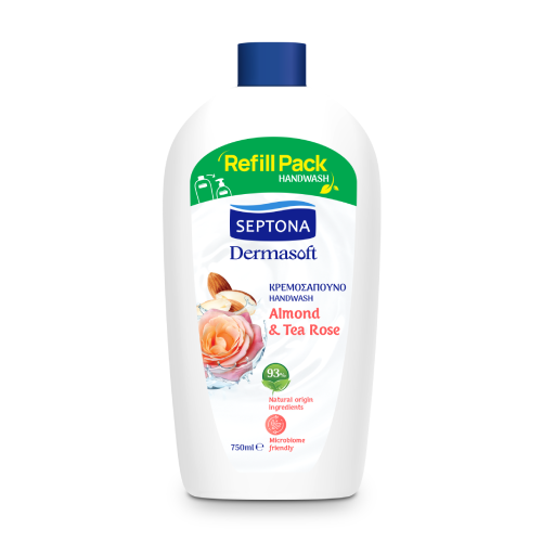 Mydło do rąk Dermasoft – Migdał i Róża, 750 ml