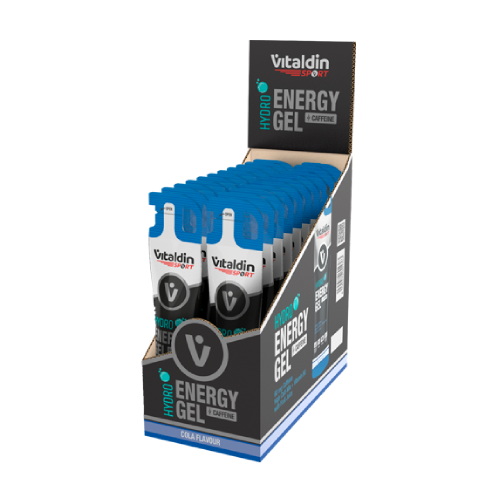 HYDRO Żel Energetyczny z Kofeiną – cola, 24 x 55 ml