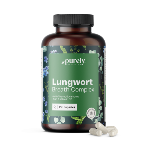 Lungwort Breath Complex – polmonaria con timo ed eucalipto, 180 capsule