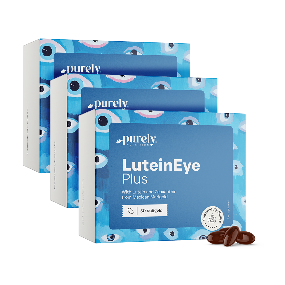 3x LuteinEye Plus – kompleks z luteiną i zeaksantyną, razem 90 miękkich kapsułek