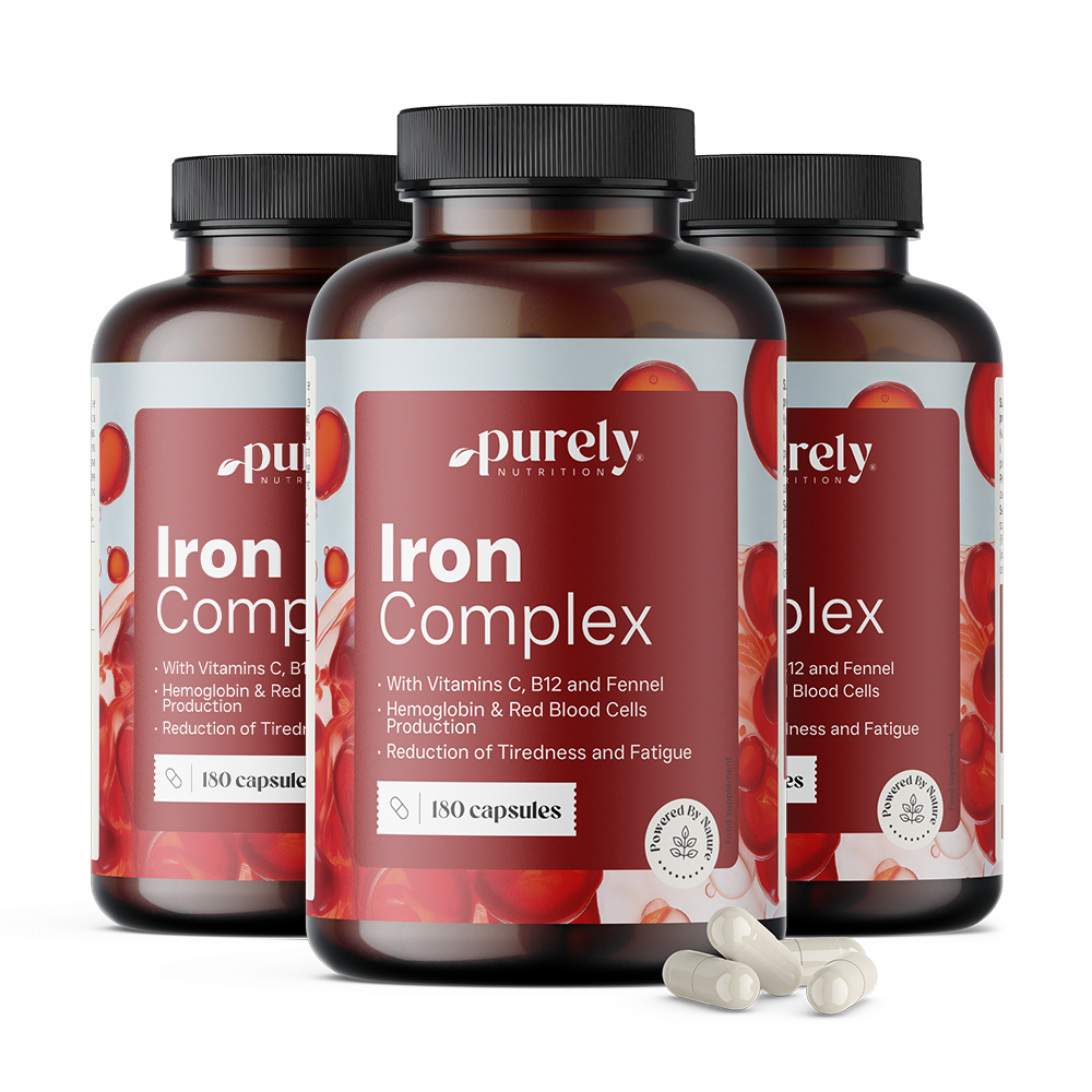 3x Iron Complex – żelazo z witaminami C i B12, razem 540 kapsułek