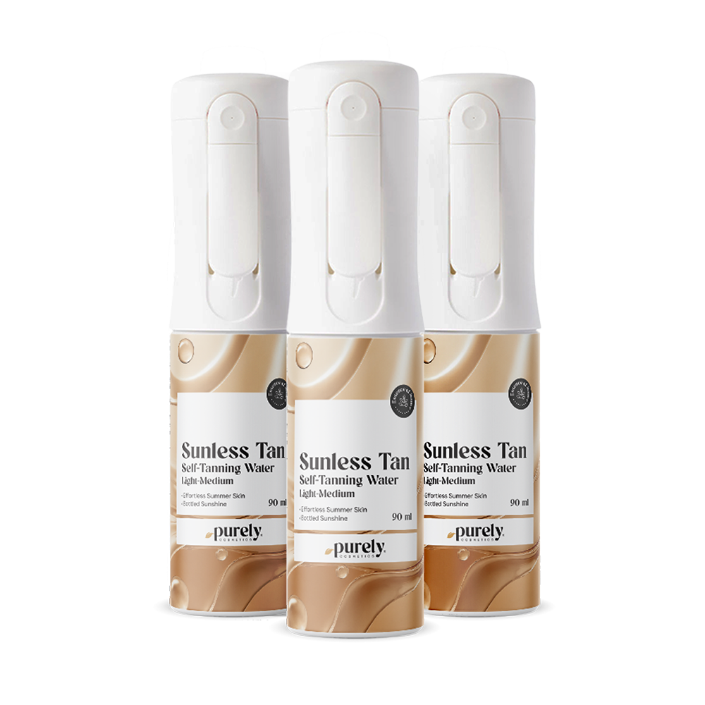 3x Sunless Tan – spray autobronzeador para o corpo (Light–Medium), total de 270 ml