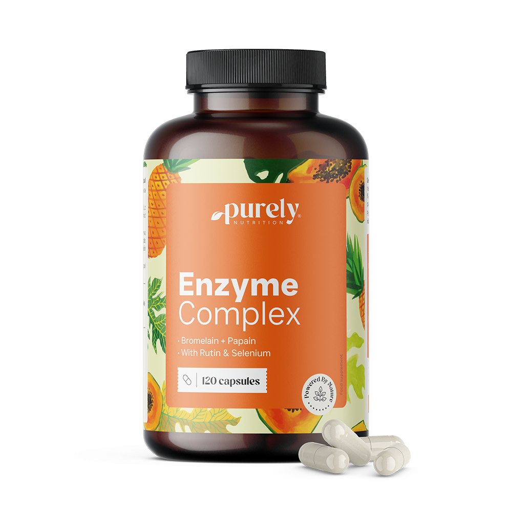 Complexo de enzimas - mistura de bromelaína e papaína, 120 cápsulas