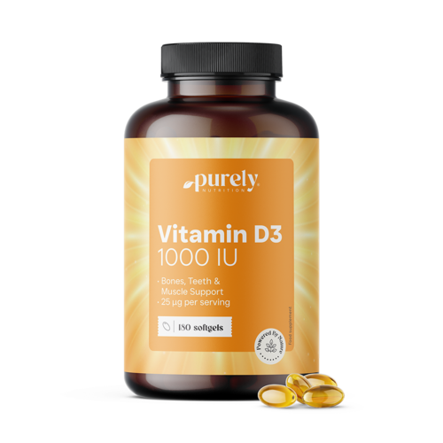 Vitamina D3 1000 UI, 180 cápsulas moles
