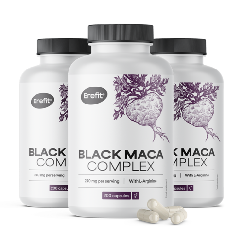 3x Complexo de maca-preta, total de 600 cápsulas