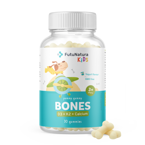 BONES – gomas para crianças para os ossos, 30 gomas