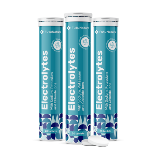 3x Eletrólitos – comprimidos efervescentes, total de 60 comprimidos efervescentes