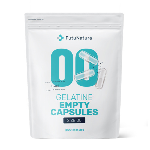 Cápsulas vazias 00 – gelatinosas, 1000 cápsulas