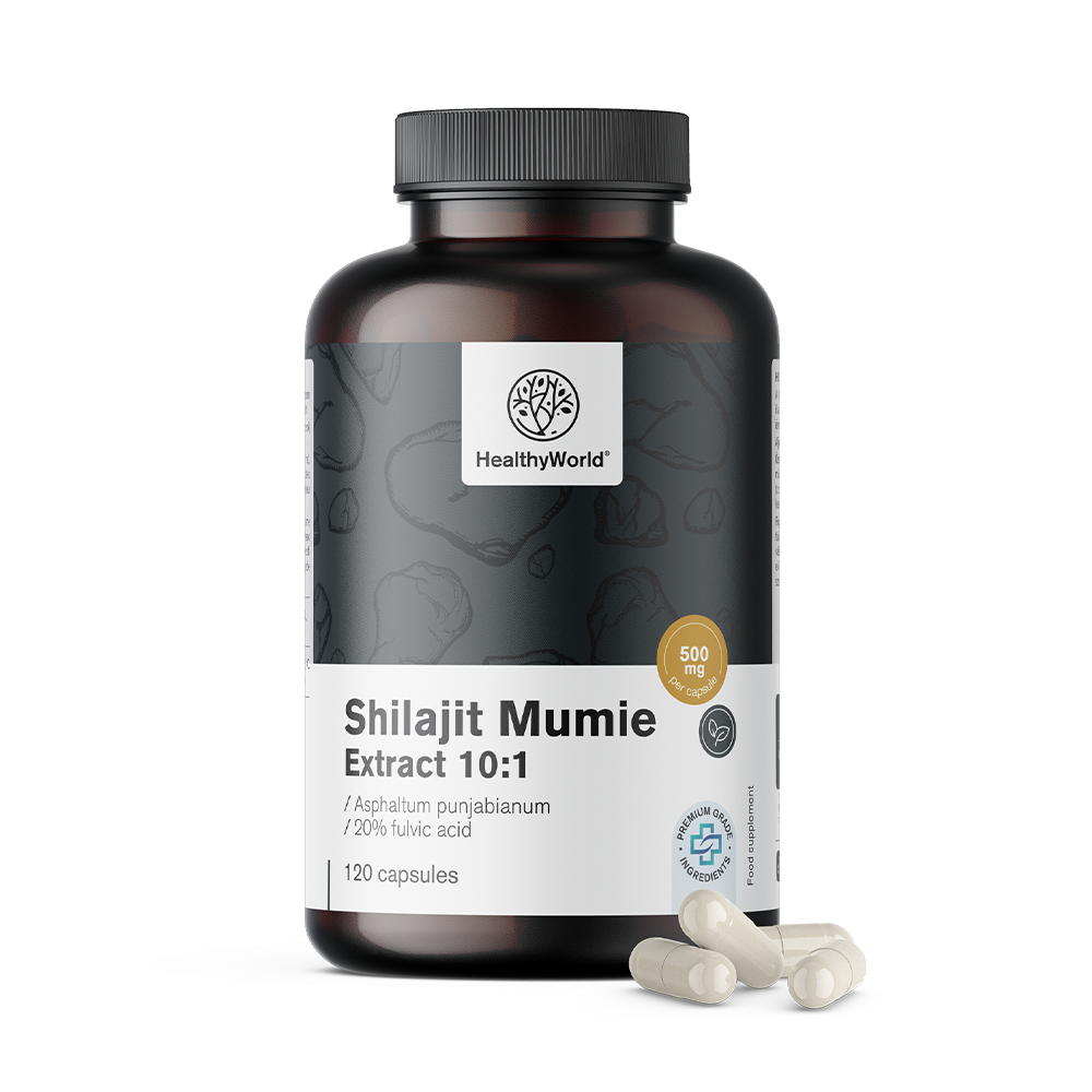 Shilajit Mumie 10:1 em cápsulas