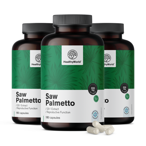 3x Saw palmetto – Palmeira-anã 320 mg, total de 540 cápsulas