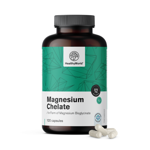 Quelato de magnésio 375 mg, 120 cápsulas