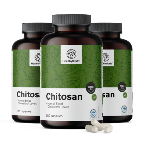 3x Quitosano 3000 mg, total de 540 cápsulas