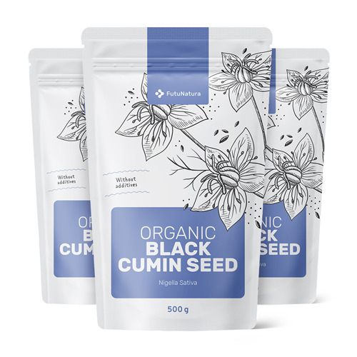 3x Sementes de cominho preto BIO, total de 1500 g