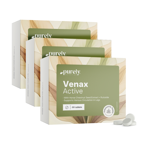 3x Venax Active - complexo para veias e circulação sanguínea, total de 180 comprimidos