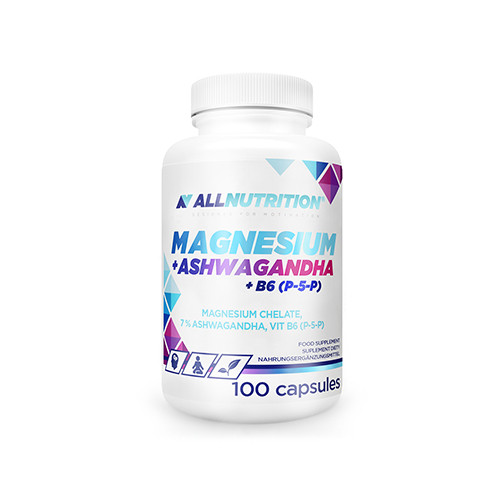 Magneziu + Ashwagandha + Vitamina B6, 100 de capsule