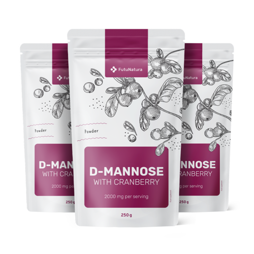 3x D-manoză cu merișoare, total 750 g