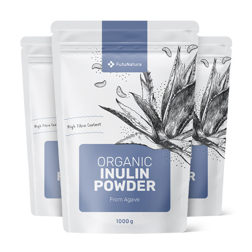 3x BIO Agave Inulin – Prebiotic în pulbere, total 3000 g