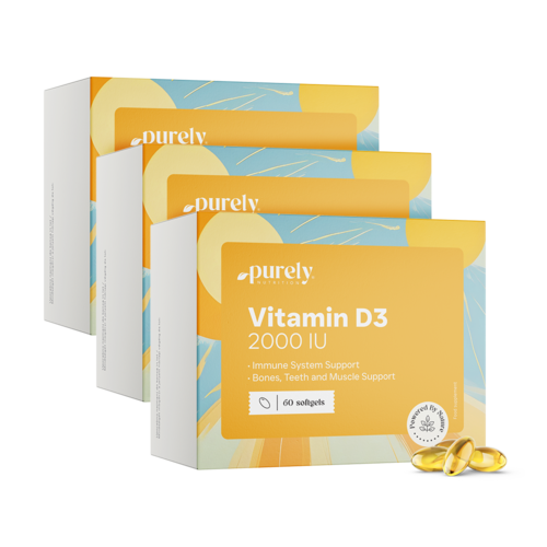 3x Vitamina D3 2000 UI, total 180 de capsule moi