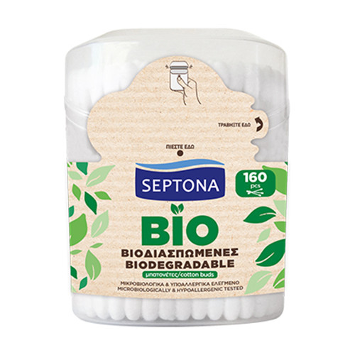 Bețișoare biodegradabile cu bumbac , 160 de bețișoare cu bumbac