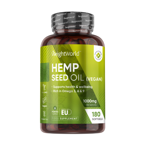 Ulei de cânepă 1000 mg, 180 de capsule moi