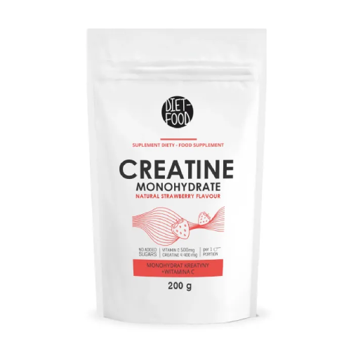 Kreatín monohydrát s vitamínom C – jahoda, 200 g