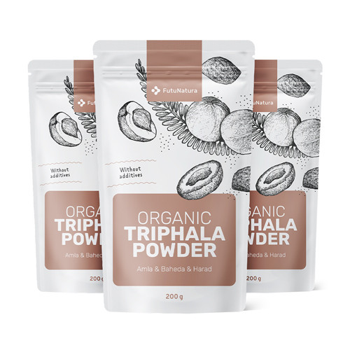 3x BIO Triphala v prášku, spolu 600 g