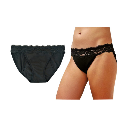 Menštruačné nohavičky LaliPanties s extra absorpciou - čierne, veľkosť 2XL, 1 kus