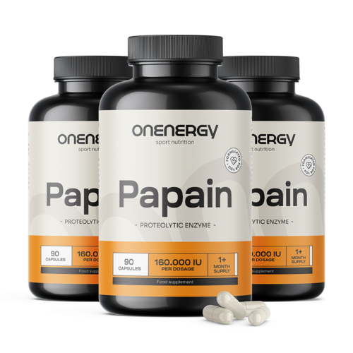3x Papaín 320 mg, spolu 270 kapsúl