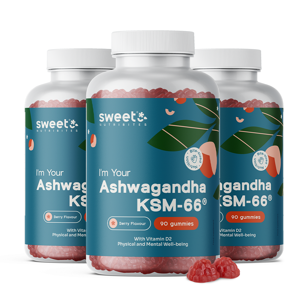 3x Ashwagandha KSM-66 300 mg, razem 270 żelek