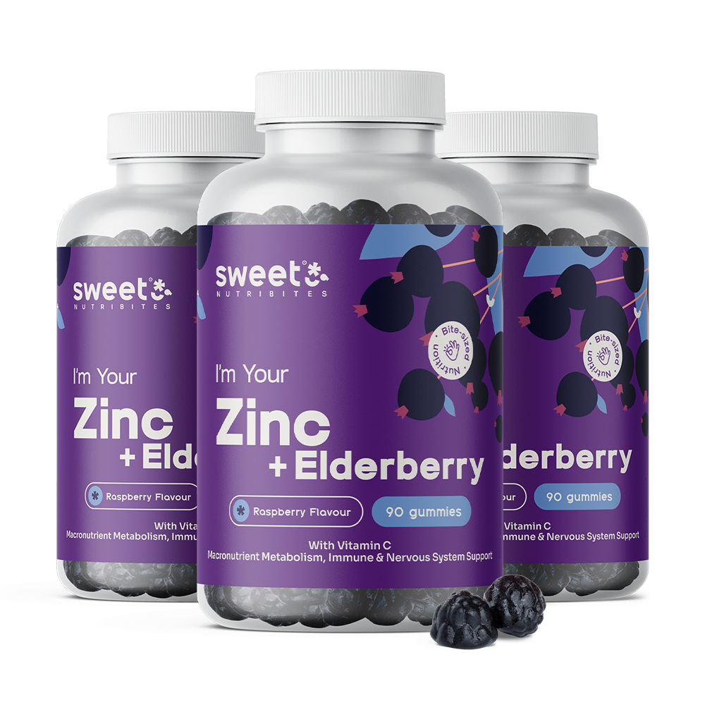 Zinc with elderberry gummy candies
