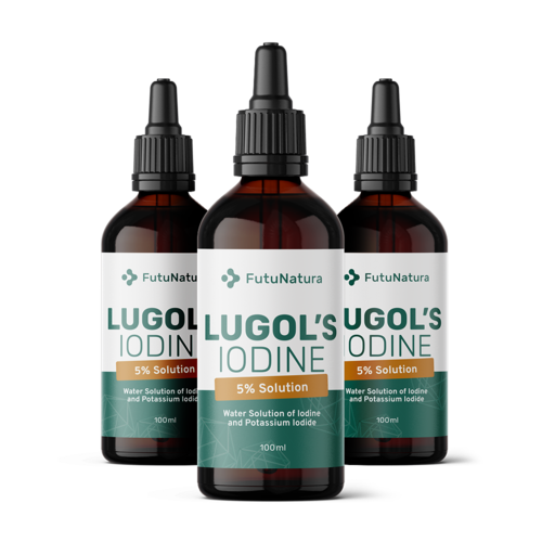3x Lugol’s Solution 5% with Dropper, total 300 ml
