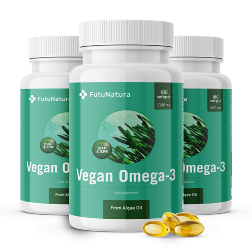 3x Vegan Omega-3 from Algae 1000 mg, total 540 softgels