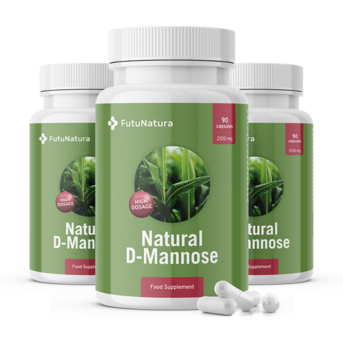 3x Natural D-mannose 2100 mg, total 270 capsules