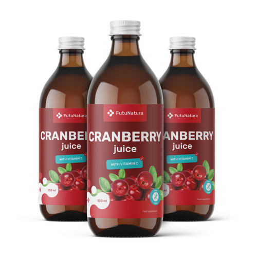 3x Cranberry Juice, total 1500 ml