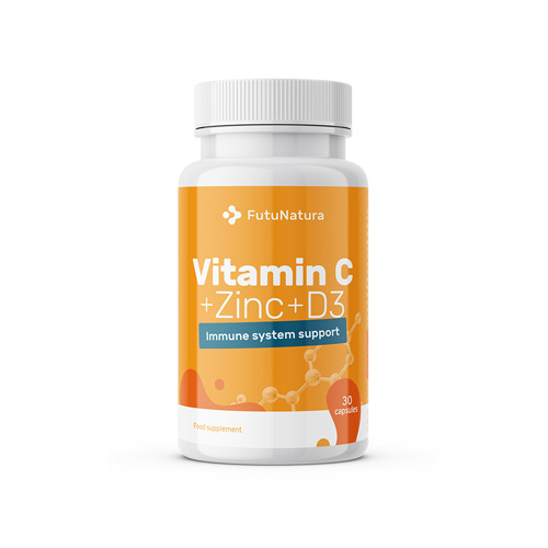 Vitamin C + Zinc + Vitamin D3, 30 capsules