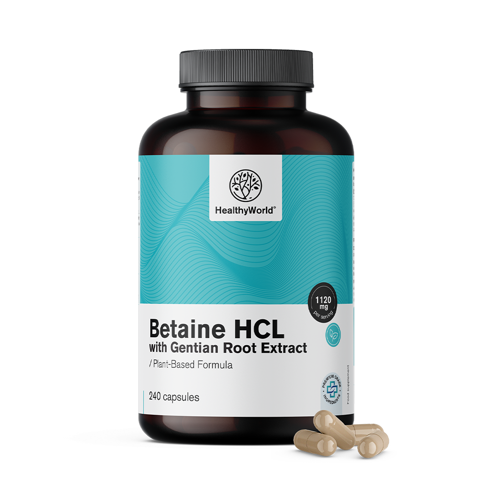 Betaine HCL 1120 mg with Gentiana