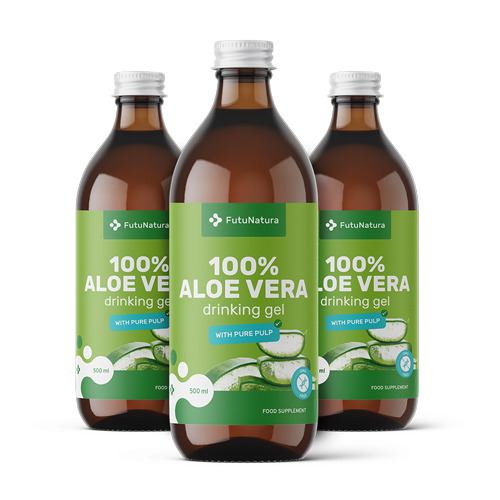 3x 100% Aloe Vera Juice with Pulp Chunks, total 1500 ml