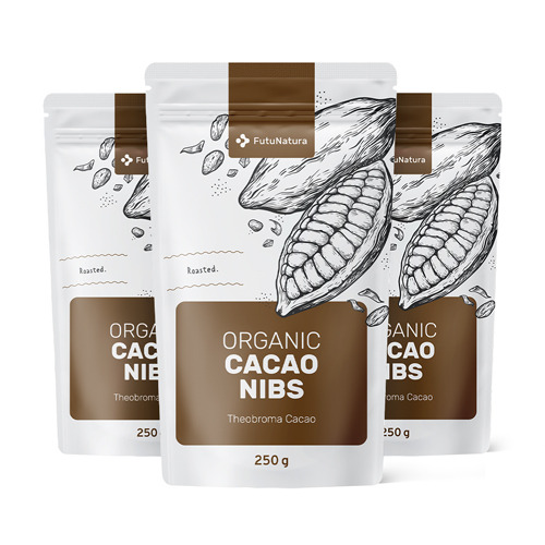 3x Organic Crushed Criollo Cocoa Beans, total 750 g