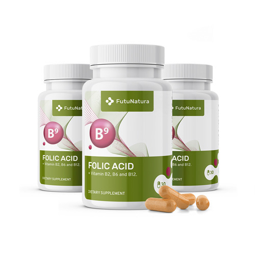 3x Folic Acid - Folate B9, total 90 capsules