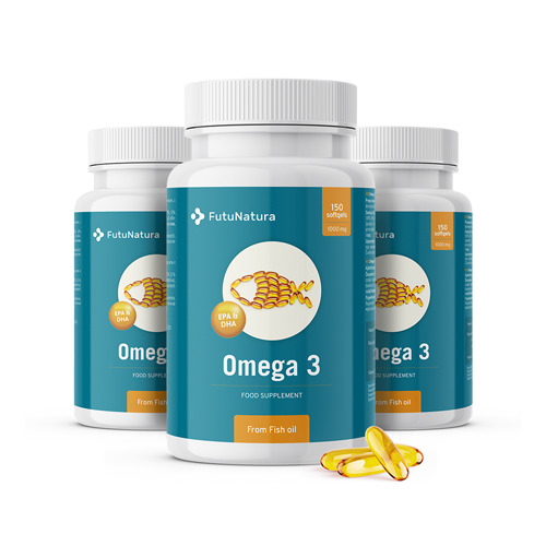 3x Omega 3 1000 mg, total 450 softgels
