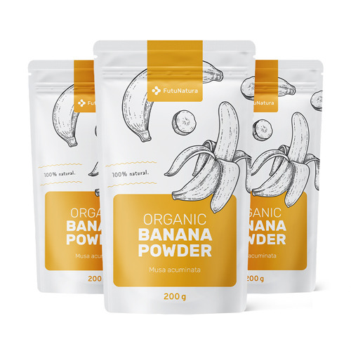 3x Organic Banana Powder, total 600 g