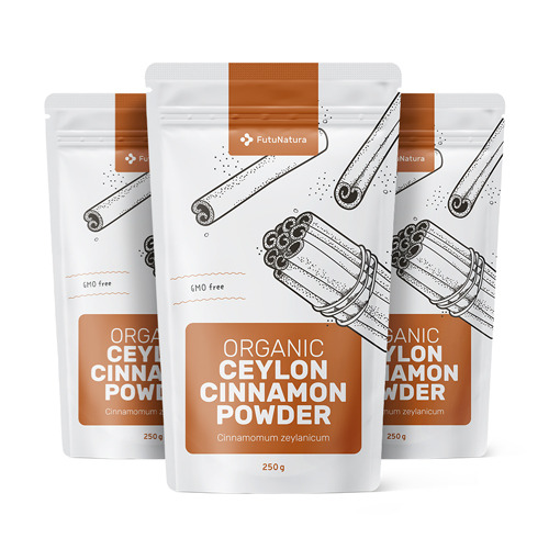 3x Organic Ceylon Cinnamon Powder, total 750 g