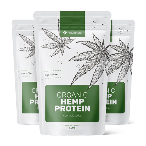 3x Organic Hemp Protein, total 1500 g