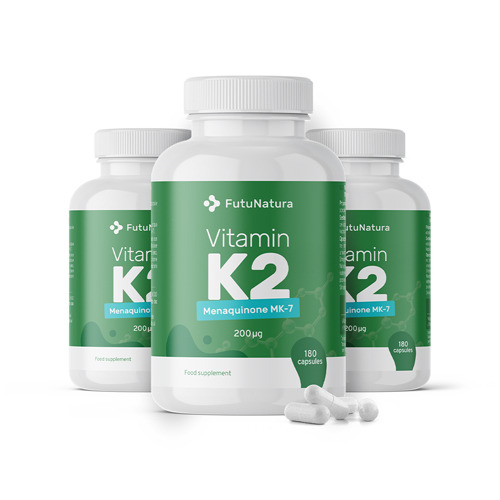 3x Vitamin K2 MK-7 200 µg, total 540 capsules