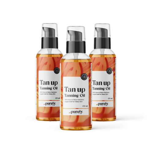 3x Tan up Tanning oil, total 450 ml