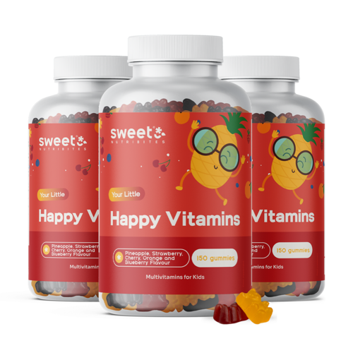 3x Happy Vitamins - Multivitamin Gummies for Kids, total 450 gummies